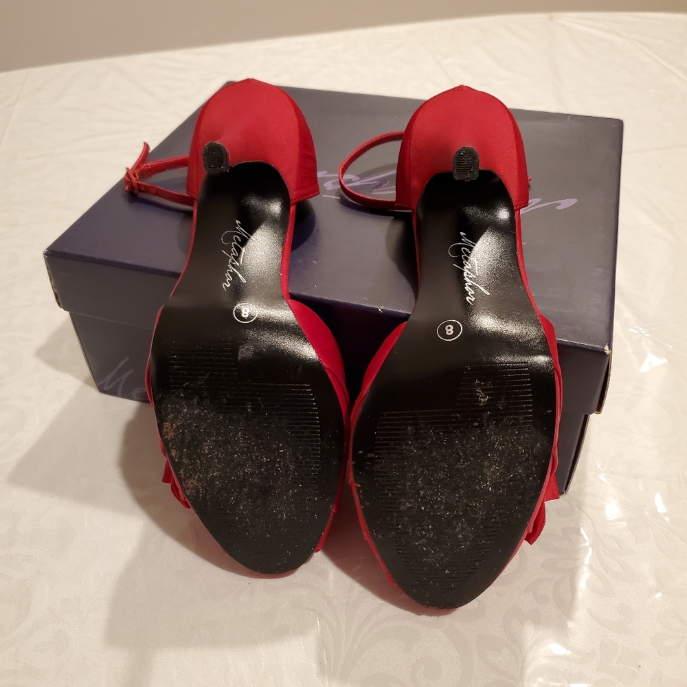 Satin Open Toe Heels - Picture 6 of 7